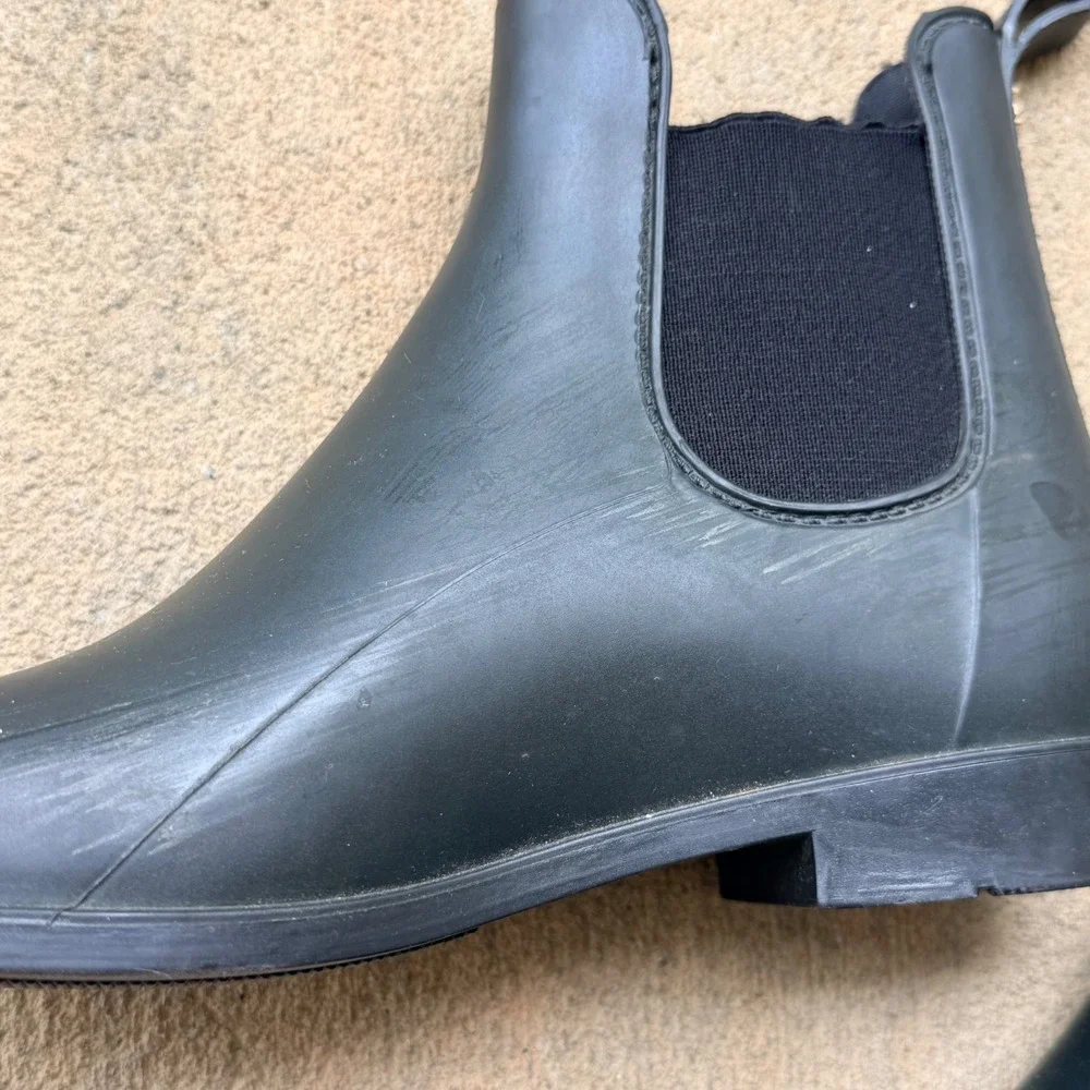Sam Edelman Tinsley Matte Black Chelsea Ankle Rain Boots Womens 9 Waterproof